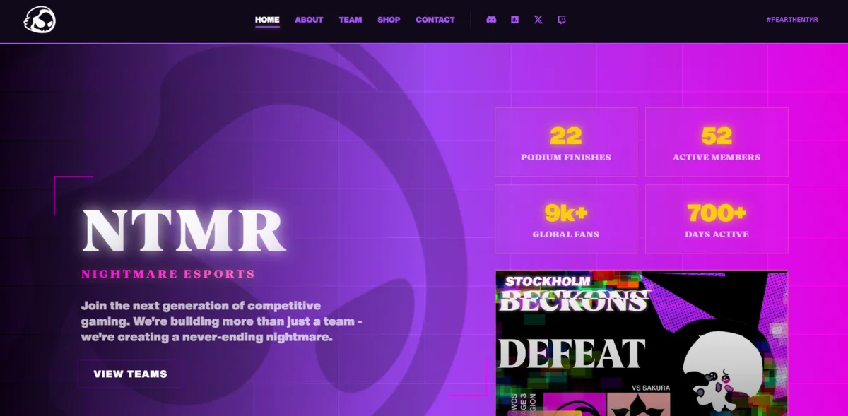 NTMR eSports project snapshot